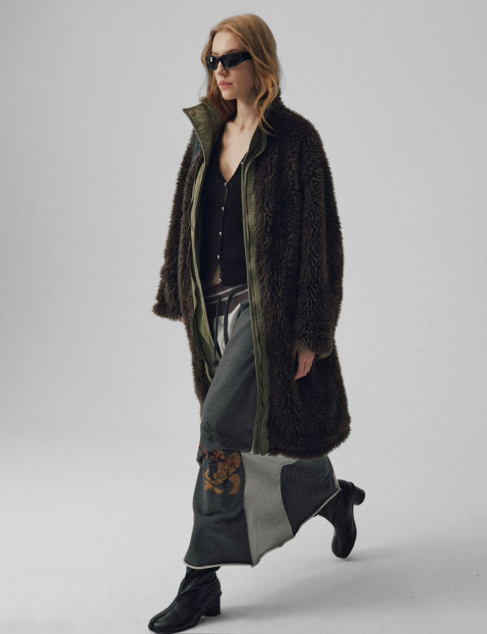 Olive Fur Reversible Parka Jacket