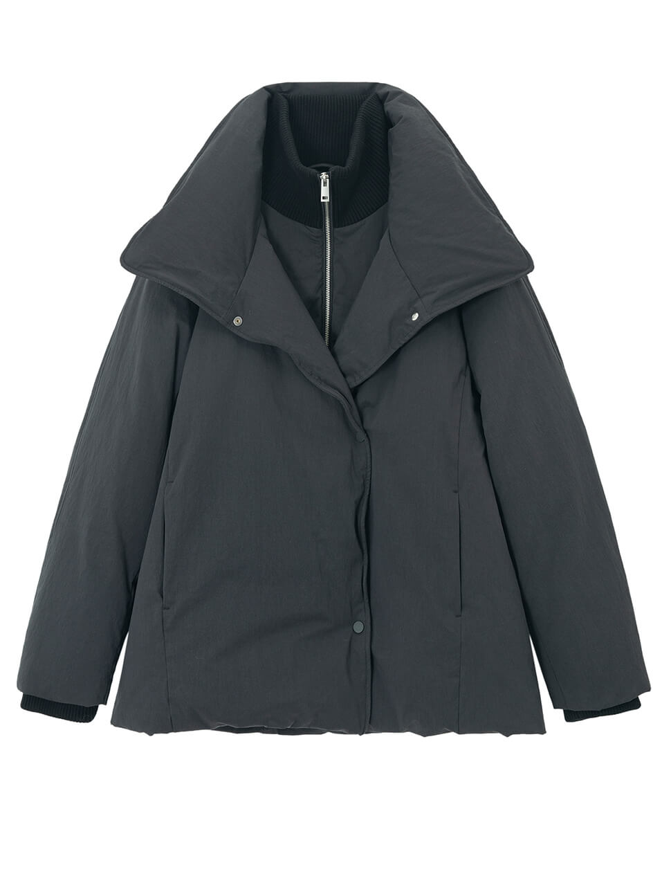 Black Layered Puffy Jacket