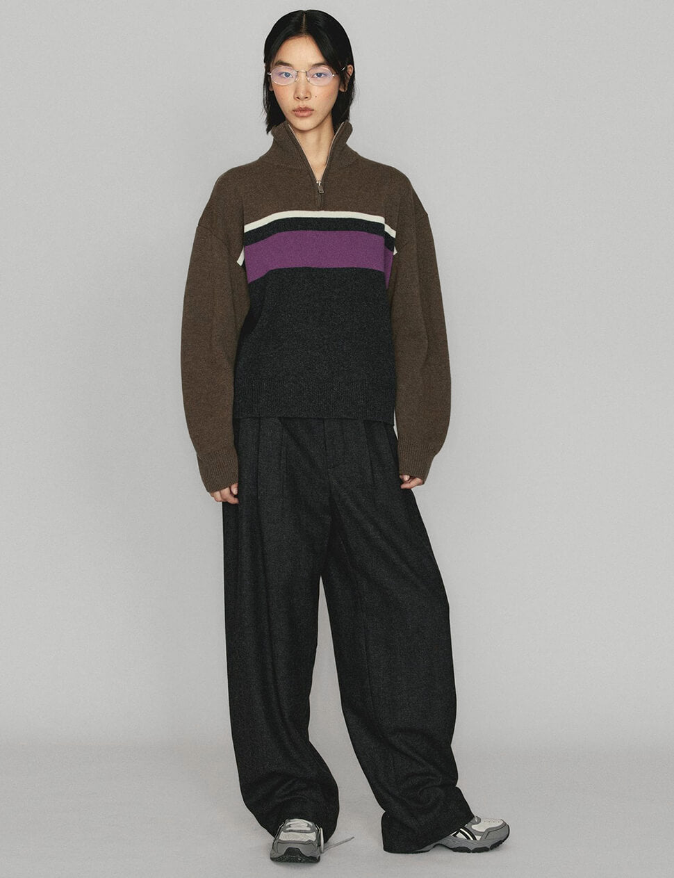 Dark Grey Wool-Blend Pants