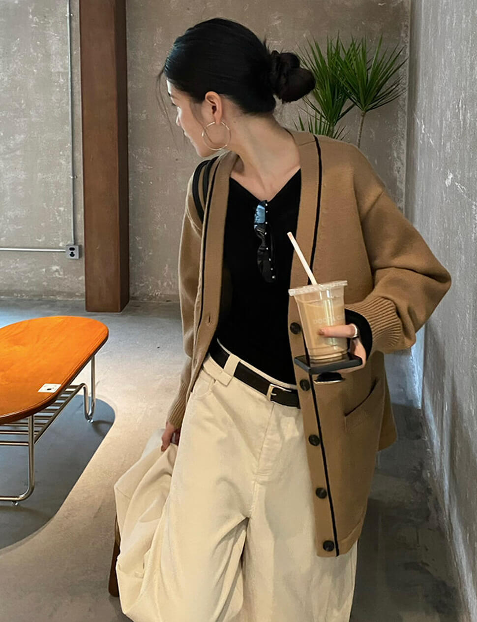 Tan Long Cardigan
