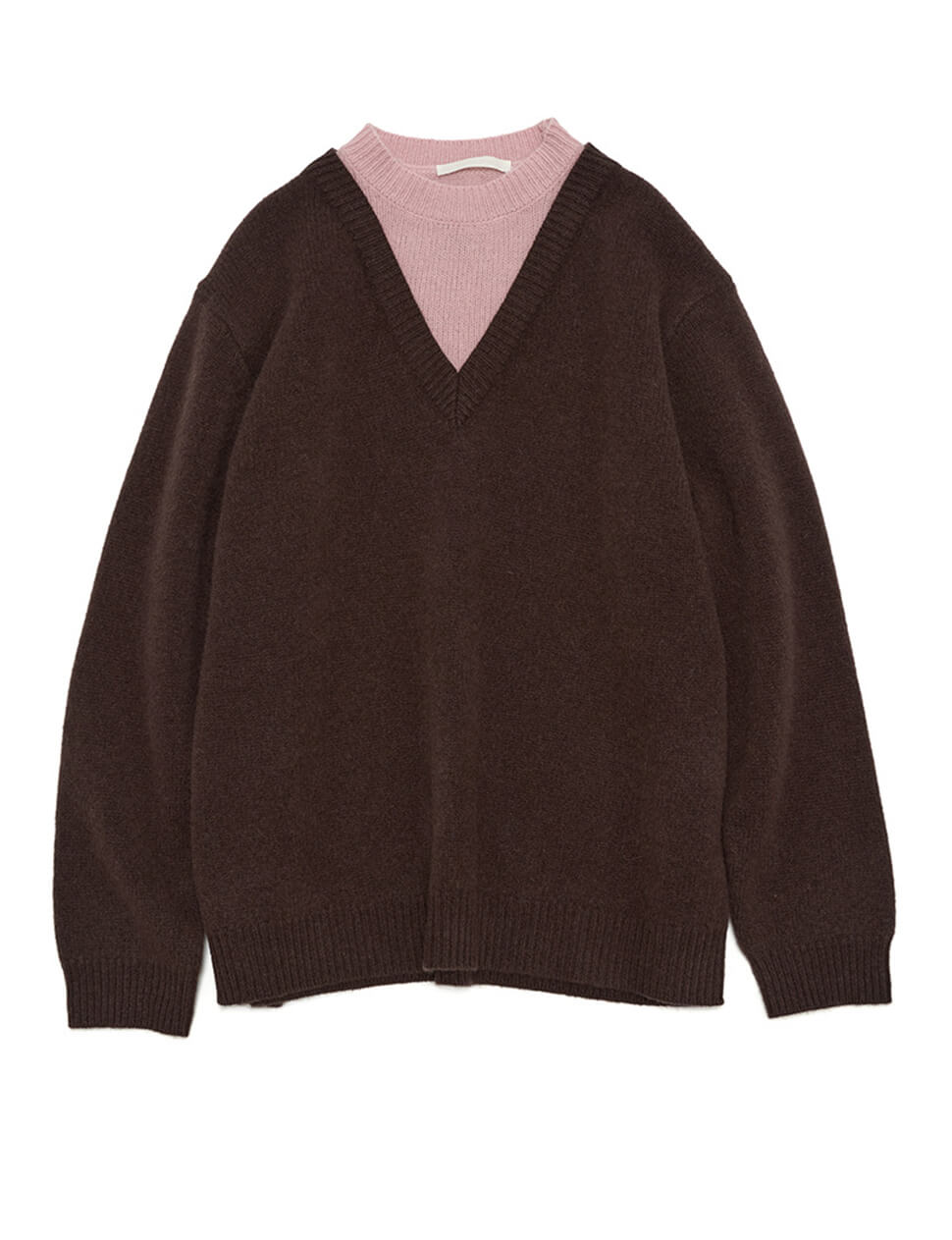 Brown Two-Tone Wool Sweater