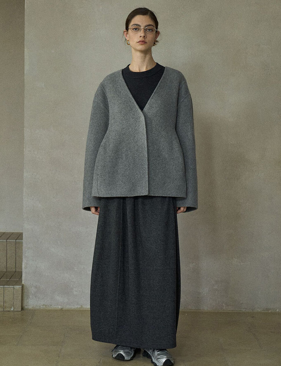 Hourglass Wool Scarf Coat