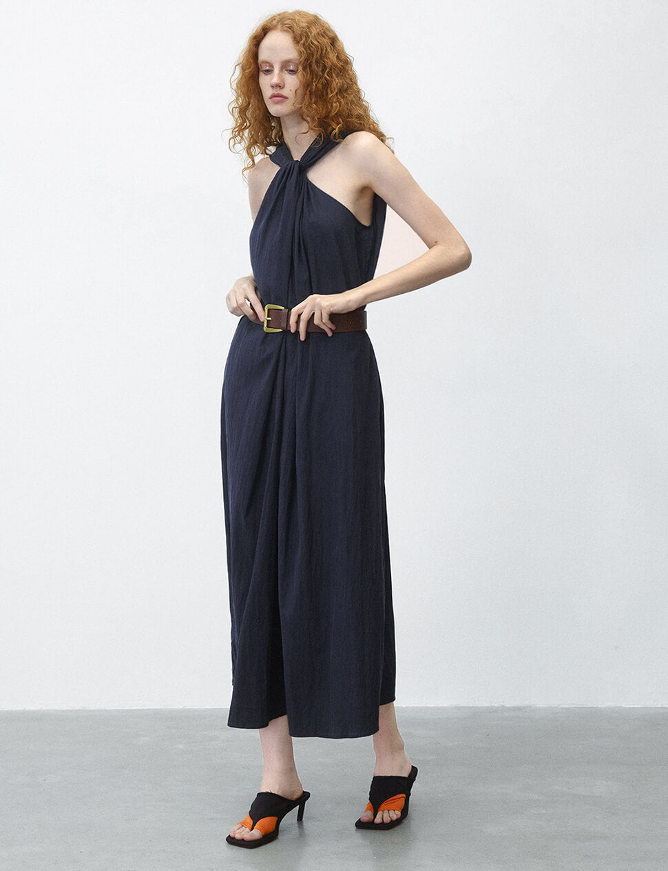 Navy Halter Dress
