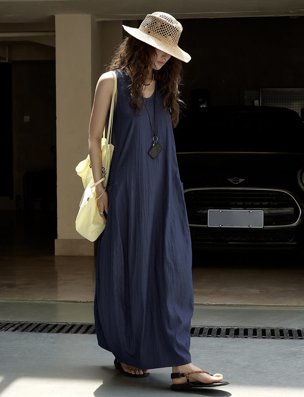 Navy Parachute Dress