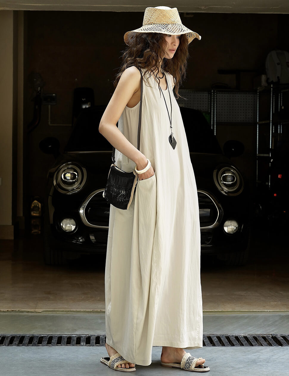 Beige Parachute Dress