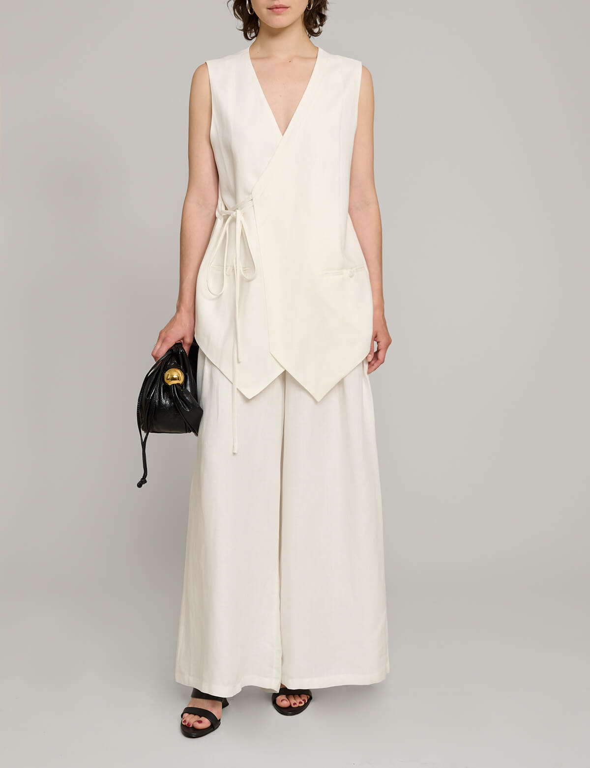 White Oversized Wrap Vest