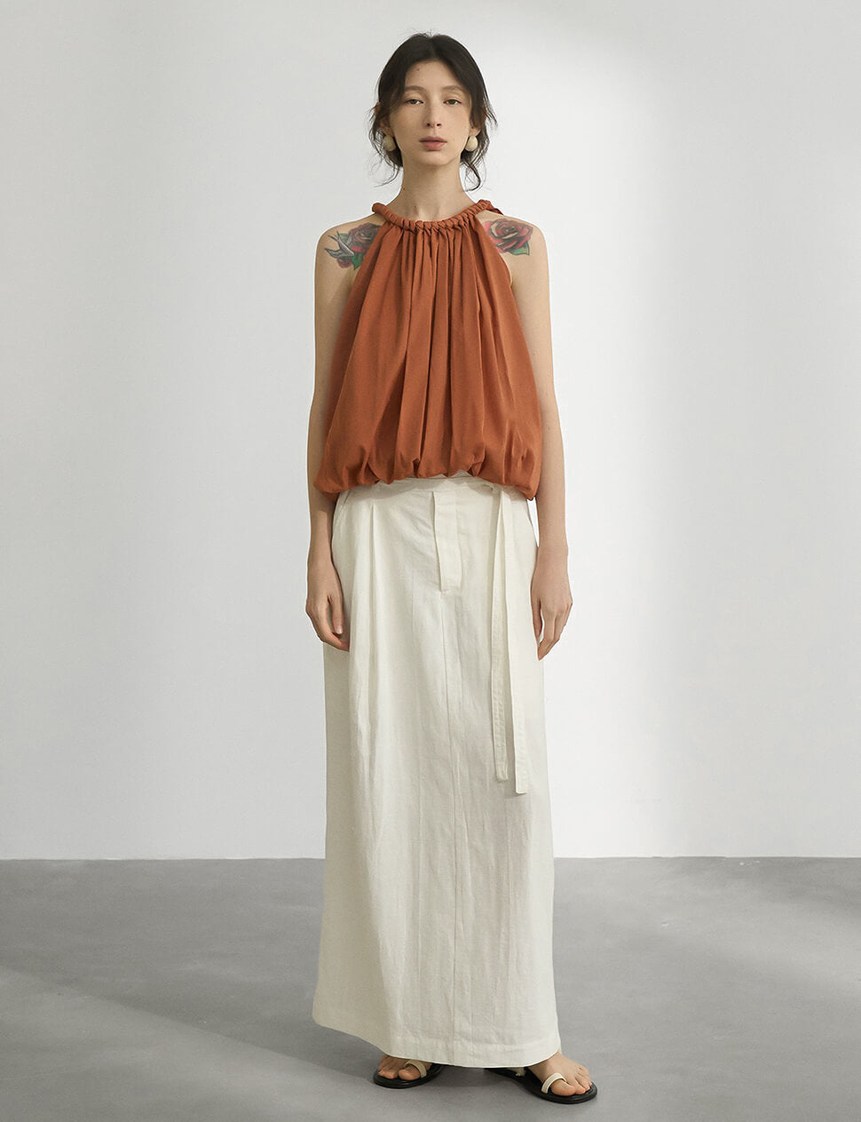 Braided Halted Puff Top in Sienna