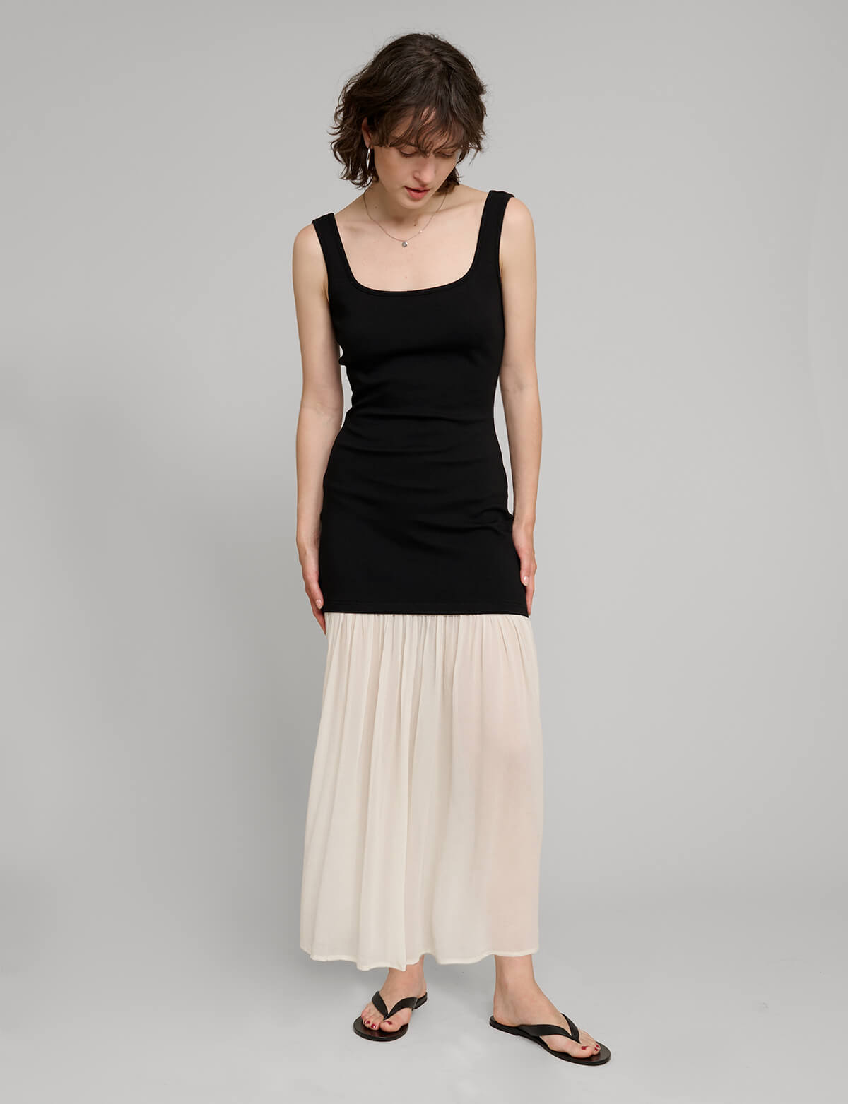 Gia Chiffon Hem Tank Dress-BESTSELLER