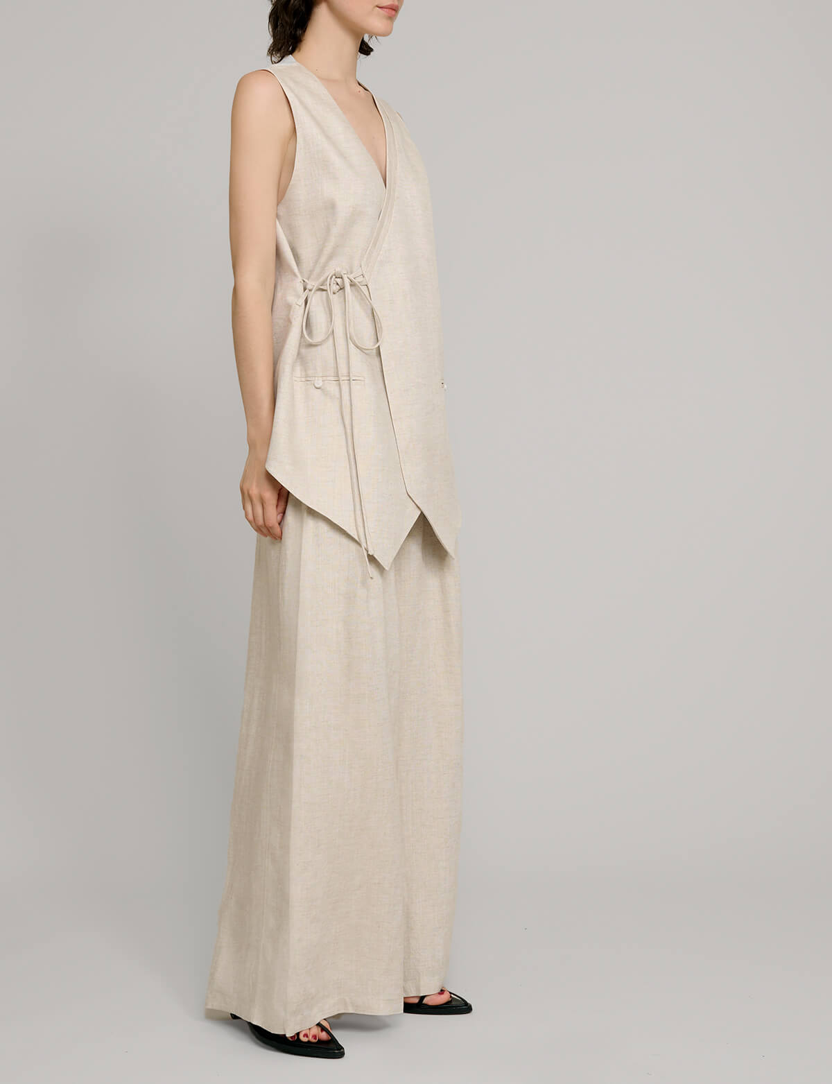 Oat Oversized Wrap Vest