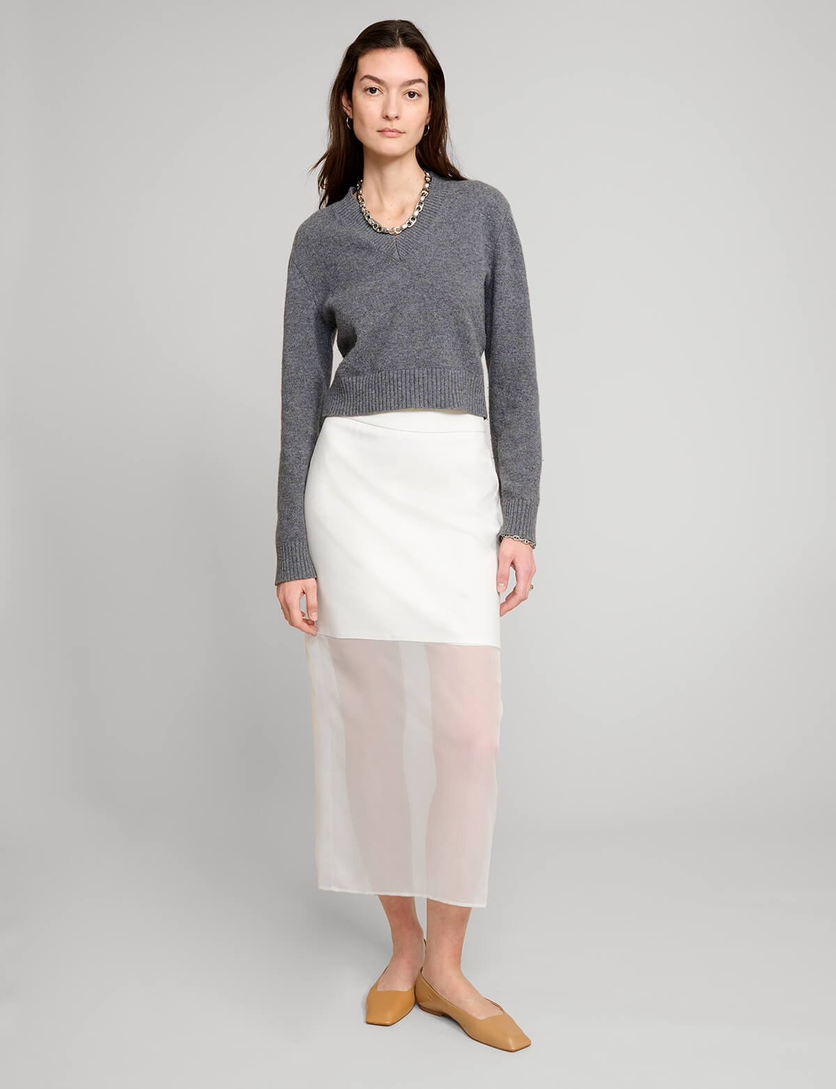 White Sheer Bottom Skirt