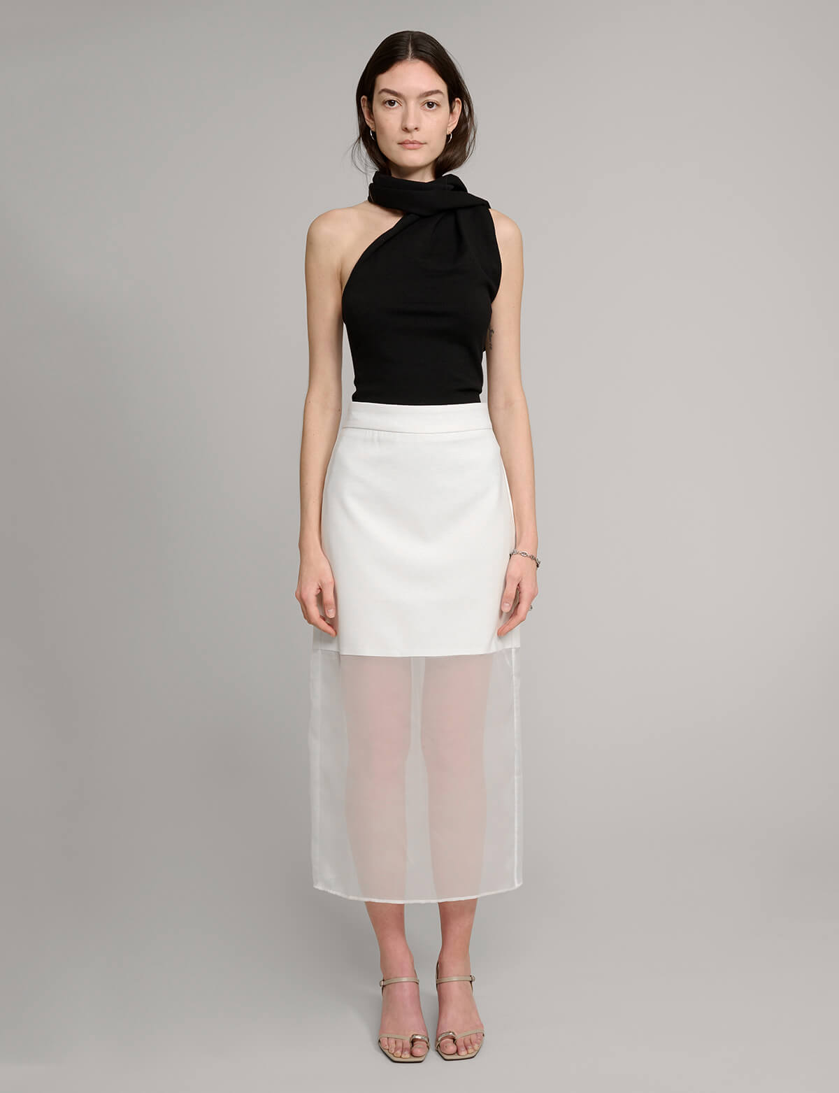 White Sheer Bottom Skirt