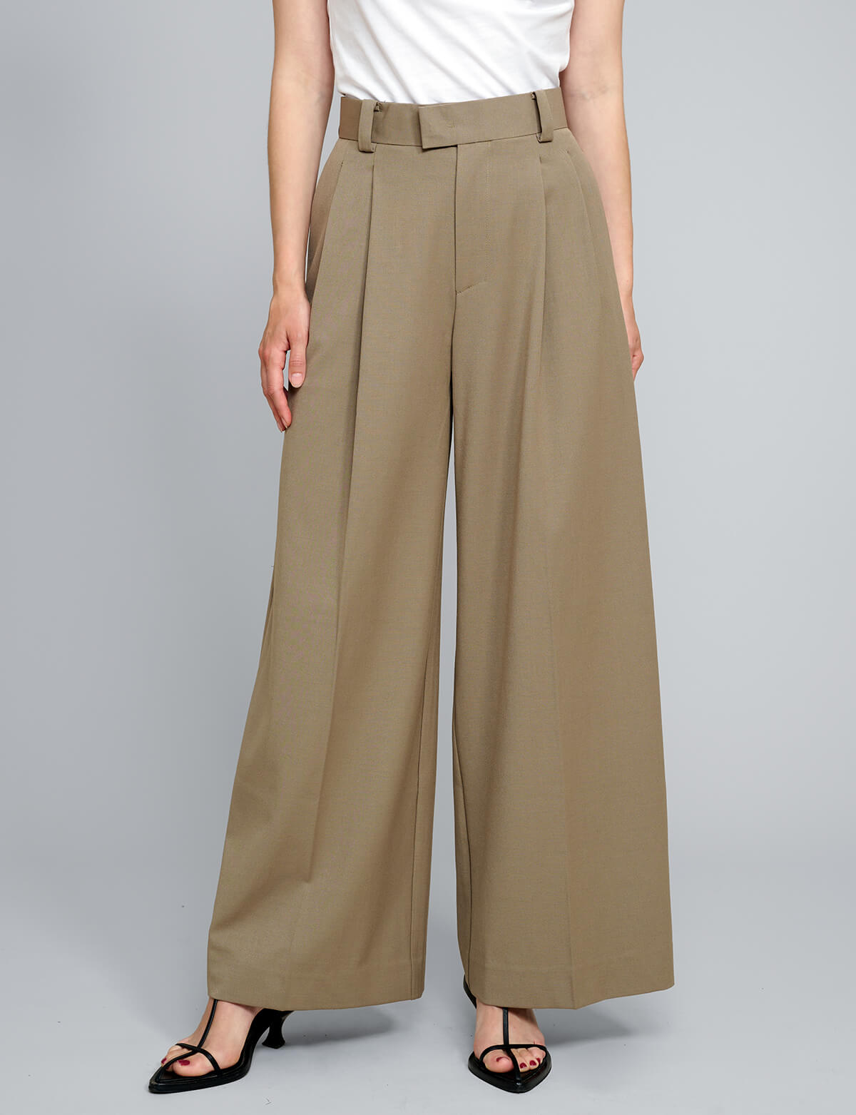 Tan Wide Leg Pants