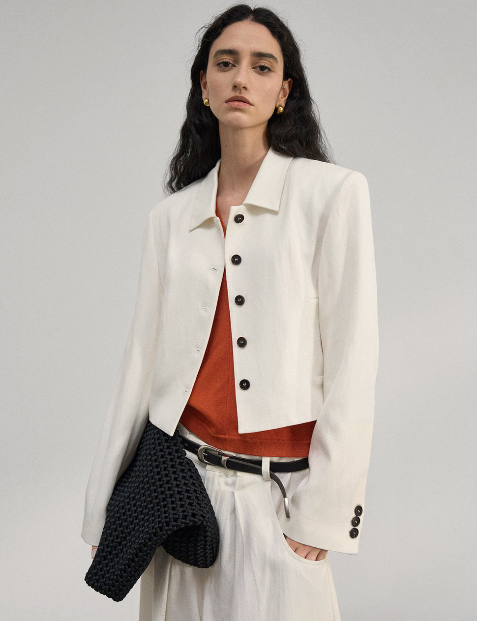 White Crop Jacket