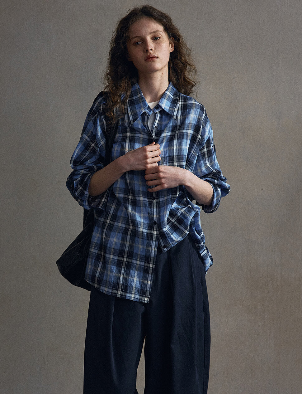 Blue Plaid Oversize Shirt