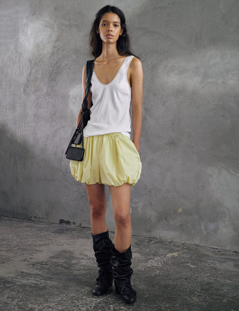 Pale Yellow Puff Shorts-PREORDER