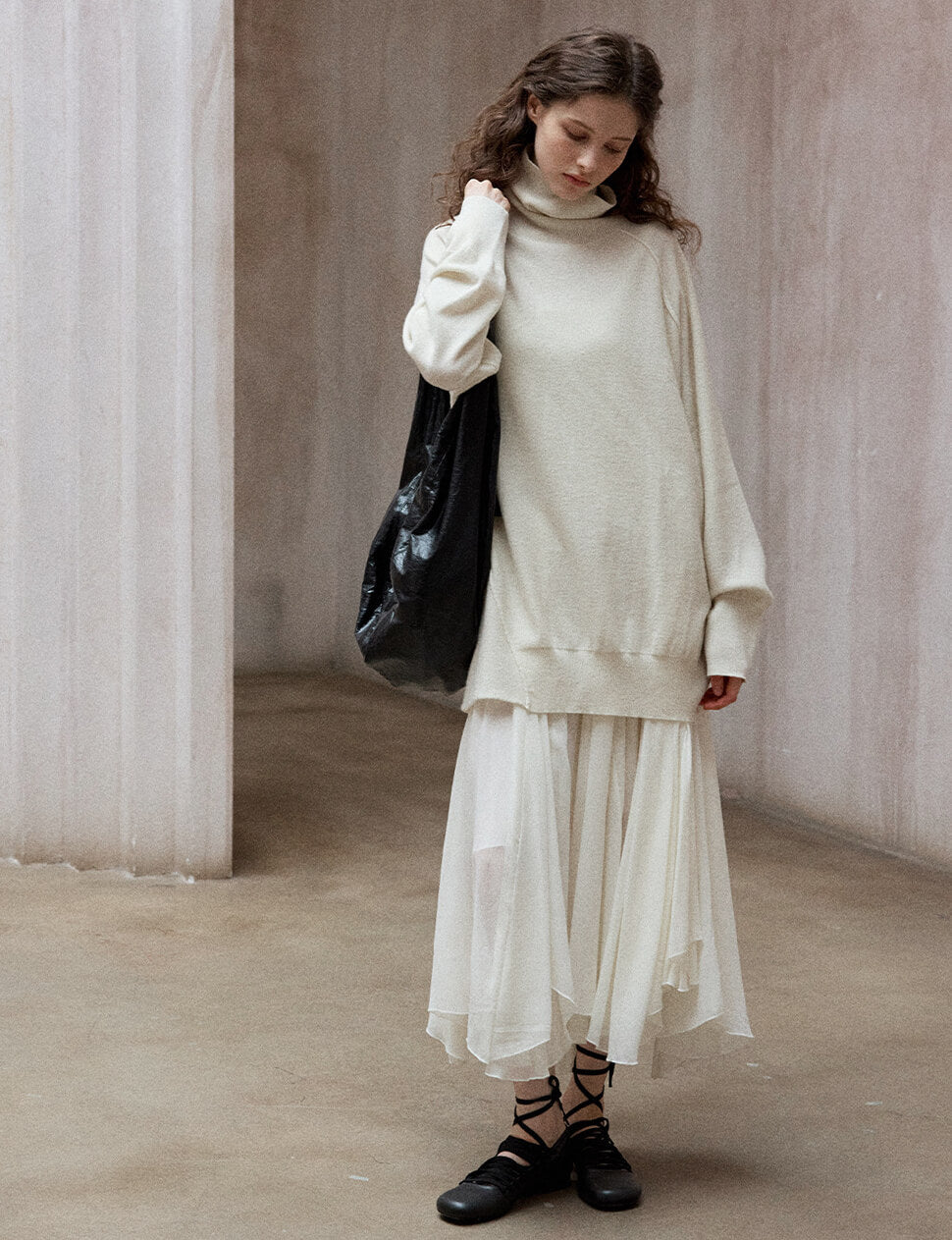 Asymmetric Sheer Skirt