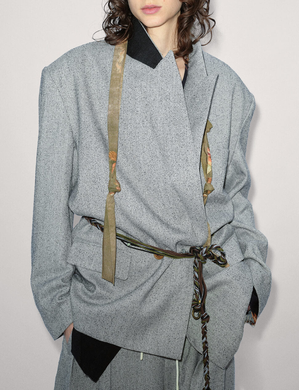 Grey Suit Oversized Blazer