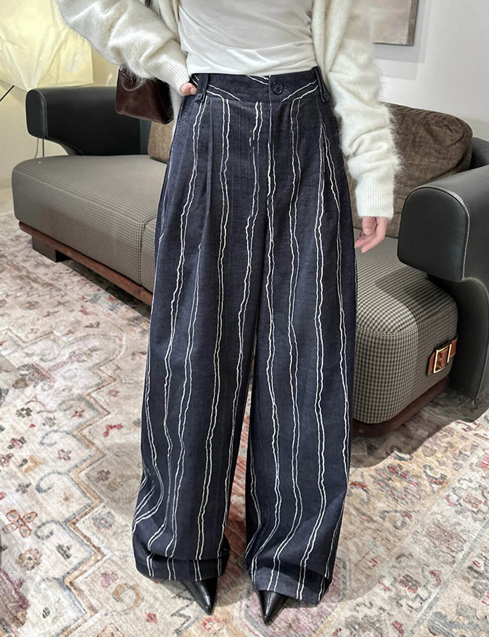 Striped Navy Pants