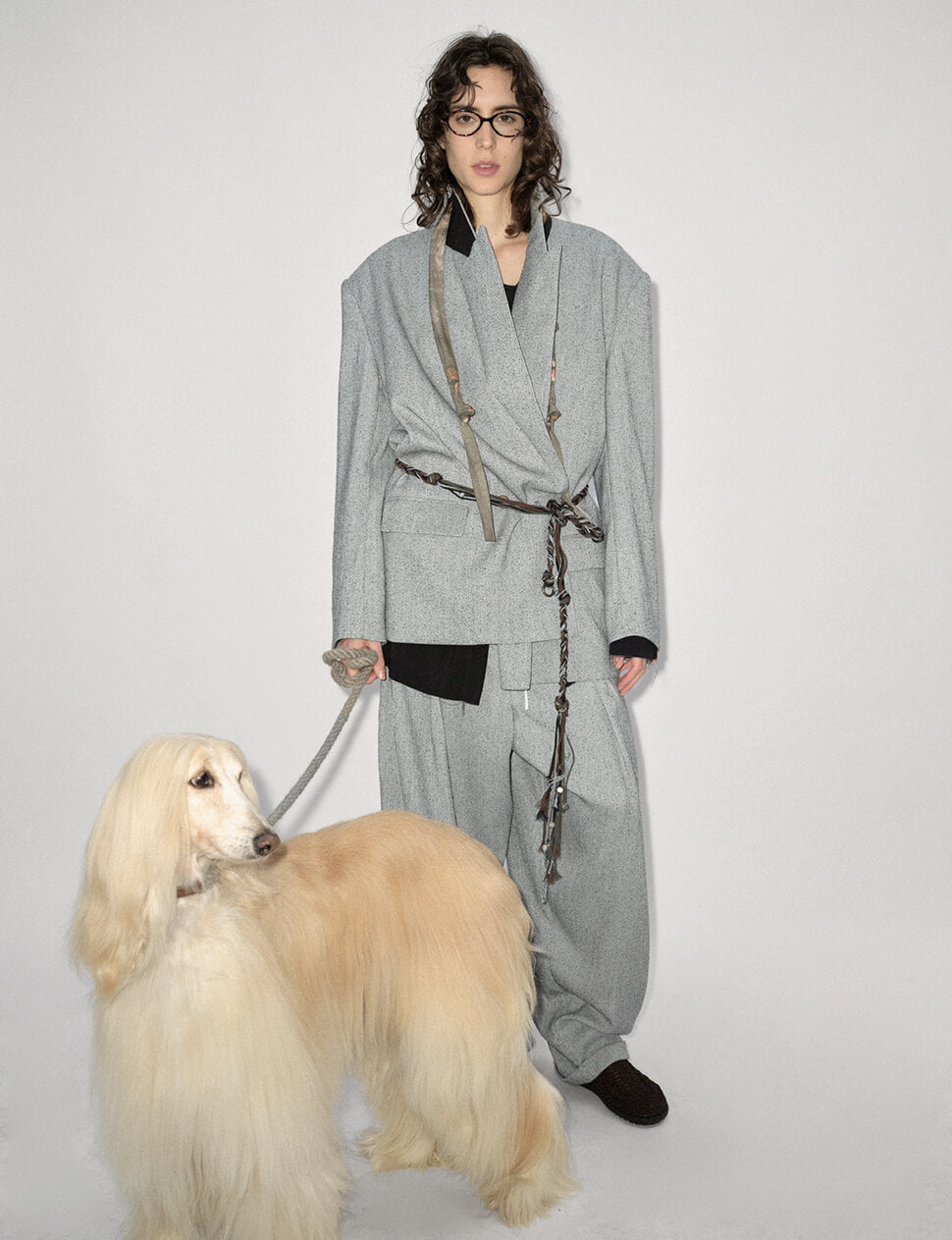 Grey Suit Oversized Blazer