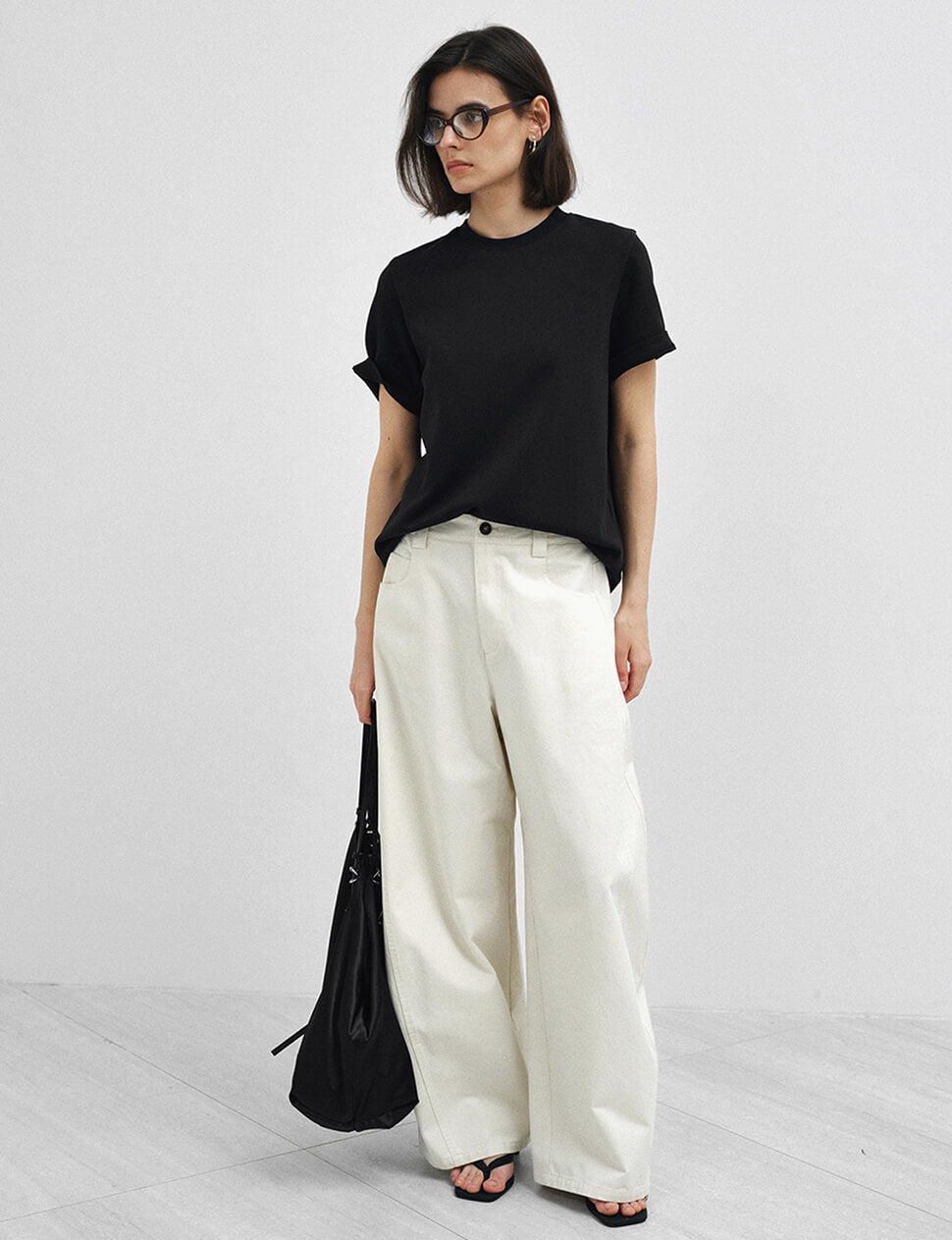 Cream Barrel Leg Pants-PREORDER