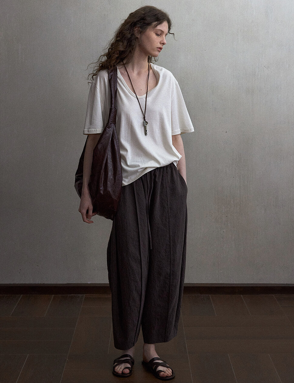 Off-White Scoop Neck Relaxed Tee