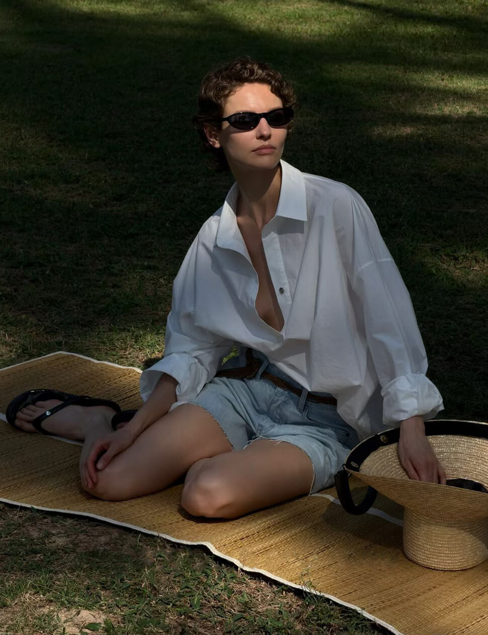 White Oversized Polo Collar Shirt-PREORDER